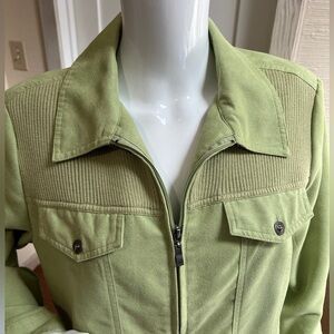 Soft Micro-Suede Tailored Pistachio Jacket  14P